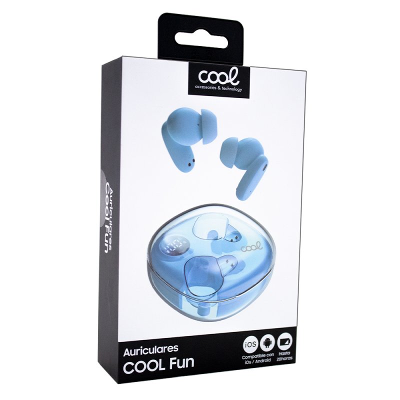 Auriculares Stereo Bluetooth Dual Earbuds COOL Fun Celeste