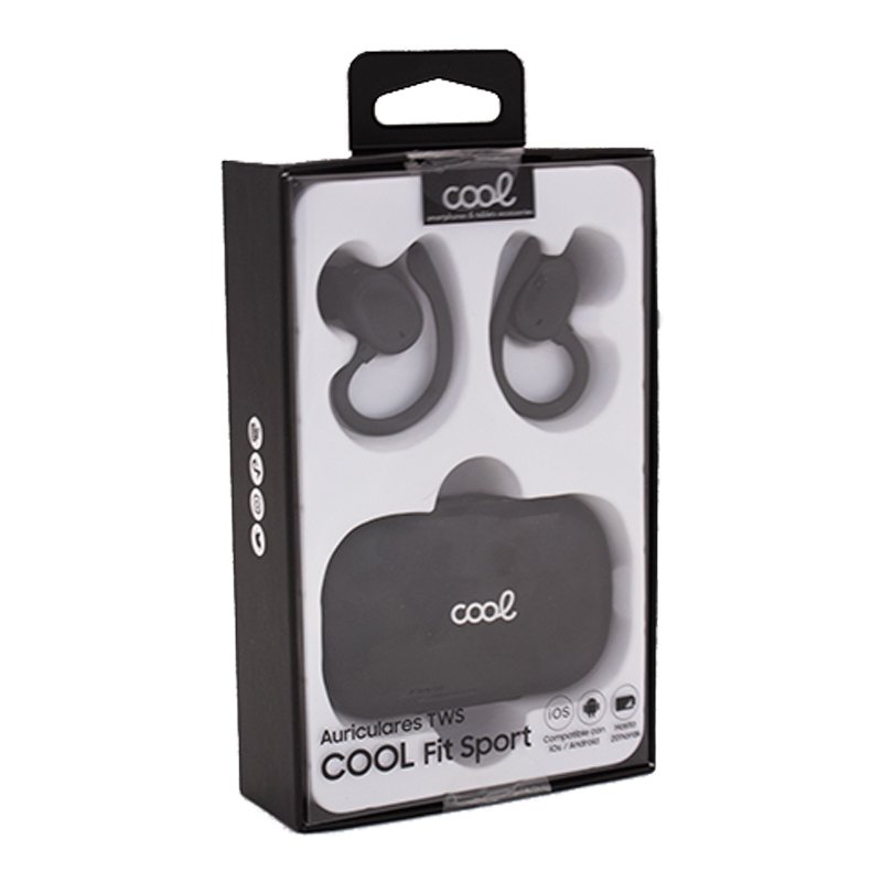 Auriculares Stereo Bluetooth Earbuds Inalámbricos COOL Fit Sport Negro