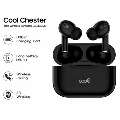 Auriculares Stereo Bluetooth Earbuds COOL Chester Negro