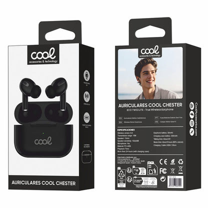 Auriculares Stereo Bluetooth Earbuds COOL Chester Negro