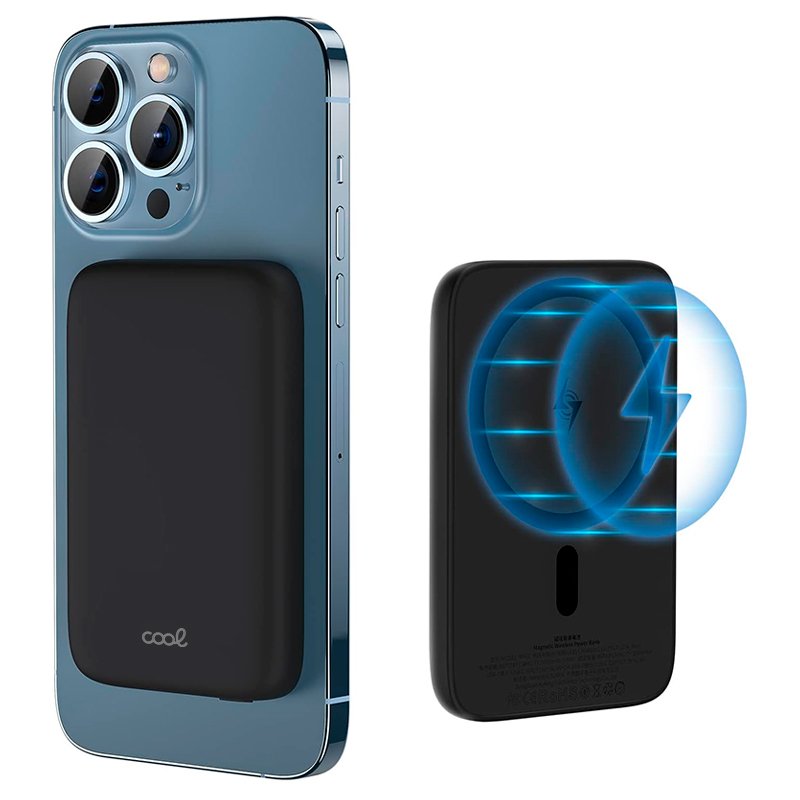 Bateria Externa Universal MAGNÉTICA Power Bank Qi 5000 mAh COOL Negro