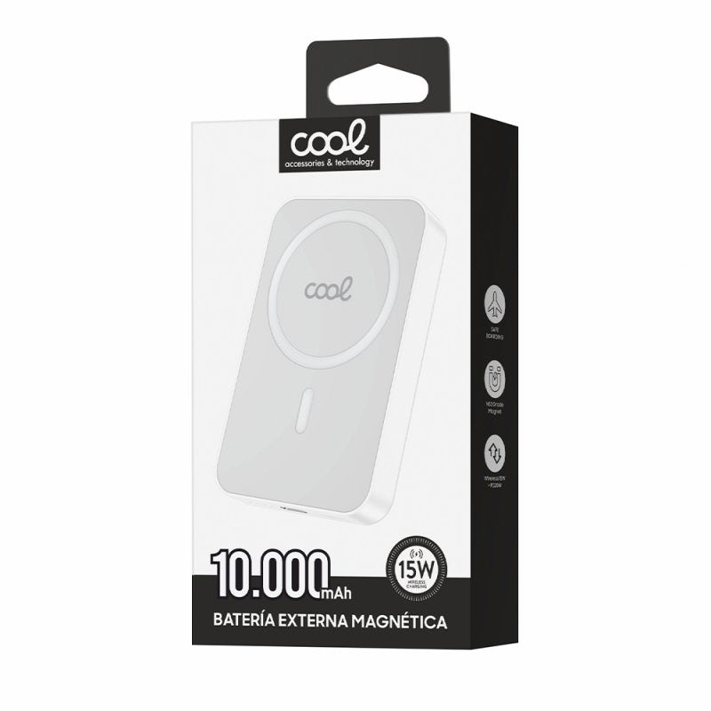 Bateria Externa Universal Power Bank 10.000 mAh Magnética COOL Blanco