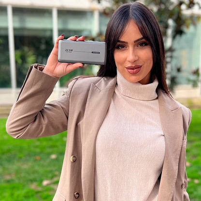 Batería Externa Universal Power Bank 10.000 mAh PD 22.5W (2 cables) Gris