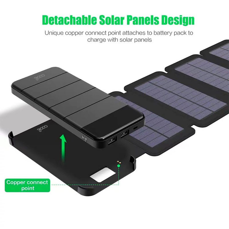 Bateria Externa Universal Power Bank Solar 10.000 mAh con 4 Paneles Solares COOL