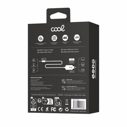 Cable HDMI a Tipo-C Audio-Video Universal (1.8 m) Ultra 4K COOL