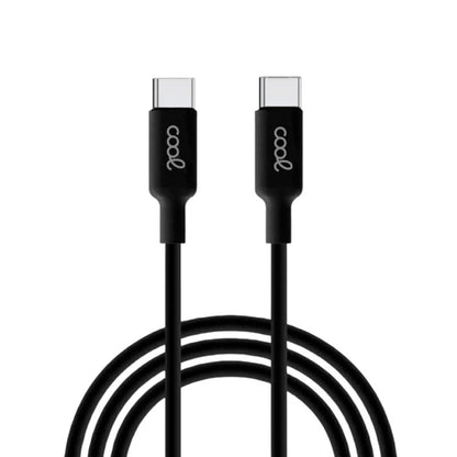 Cable USB Compatible COOL Universal TIPO-C a TIPO-C (1 metro) Negro 3 Amp