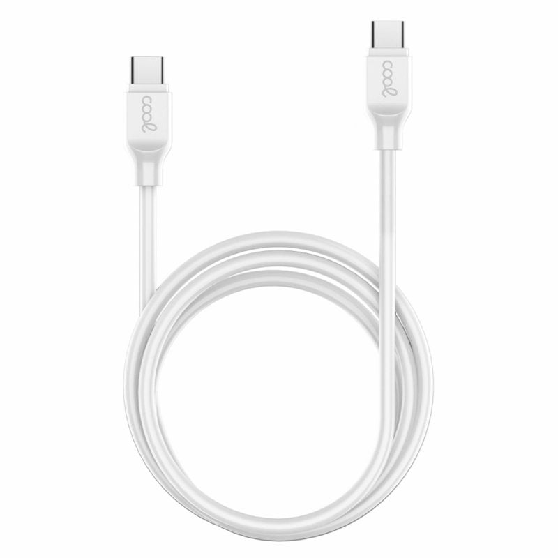 Cable USB Compatible COOL Universal TIPO-C a TIPO-C (1.2 metros) Blanco 3 Amp