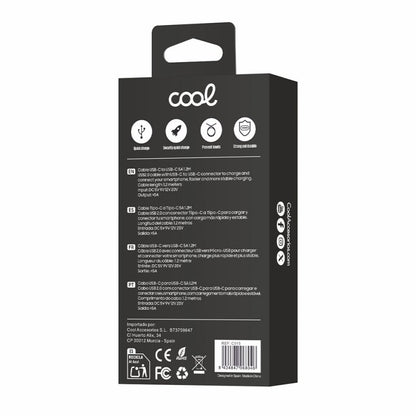 Cable USB COOL Nylon Universal Tipo C a Tipo C (1.2 metros)