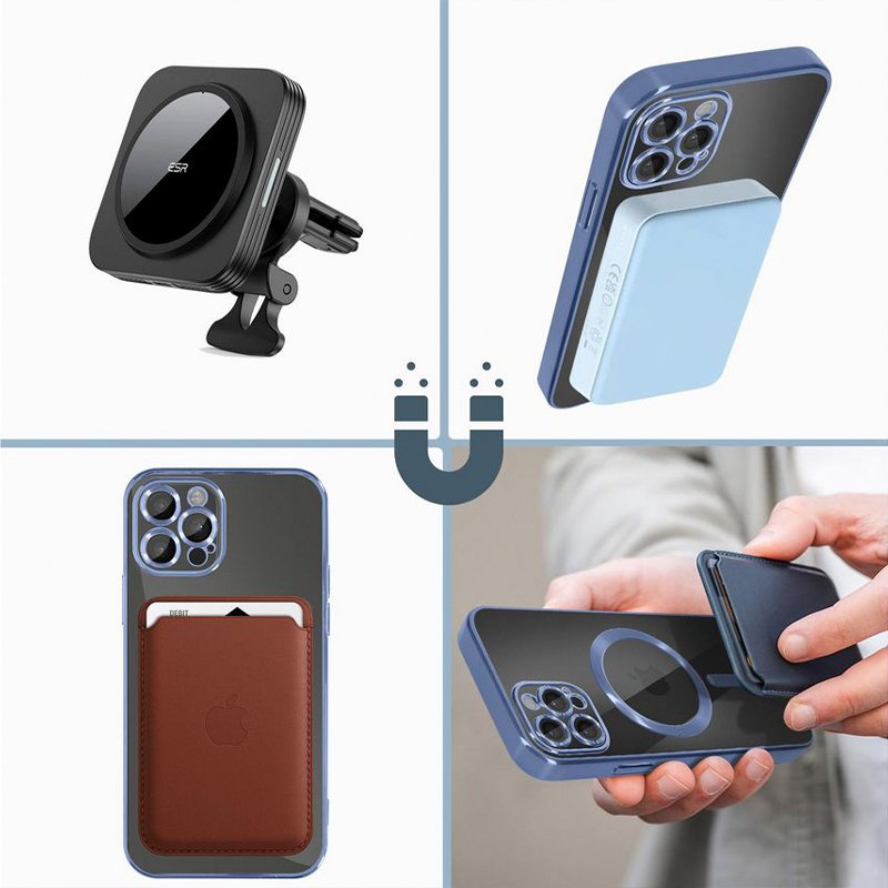 Carcasa COOL para iPhone 17 Pro Magnética Borde Celeste