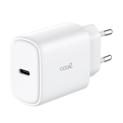 Cargador Red Universal Fast Adapt. (PD) Tipo-C COOL (25W) Blanco + Cable Tipo-C a Lightning