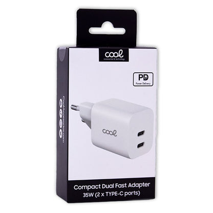 Cargador Red Universal Ultra Fast PD Dual (2 x Tipo-C) COOL (35W) Blanco