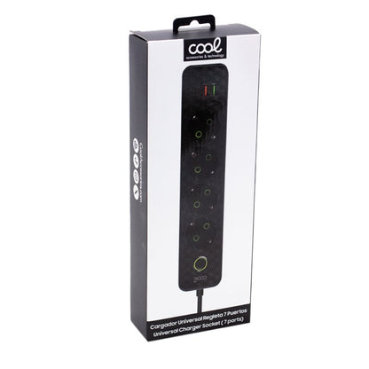 Cargador Universal Multipuerto COOL (Regleta 7 Puertos) Negro