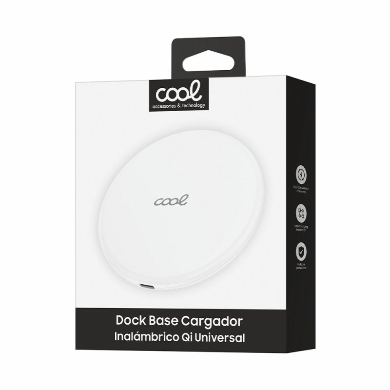 Dock Base Cargador Smartphones Inalámbrico Qi Universal COOL Blanco
