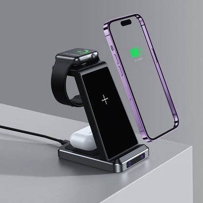 Dock Base Qi Cargador Inalámbrico 3 en 1 COOL Negro