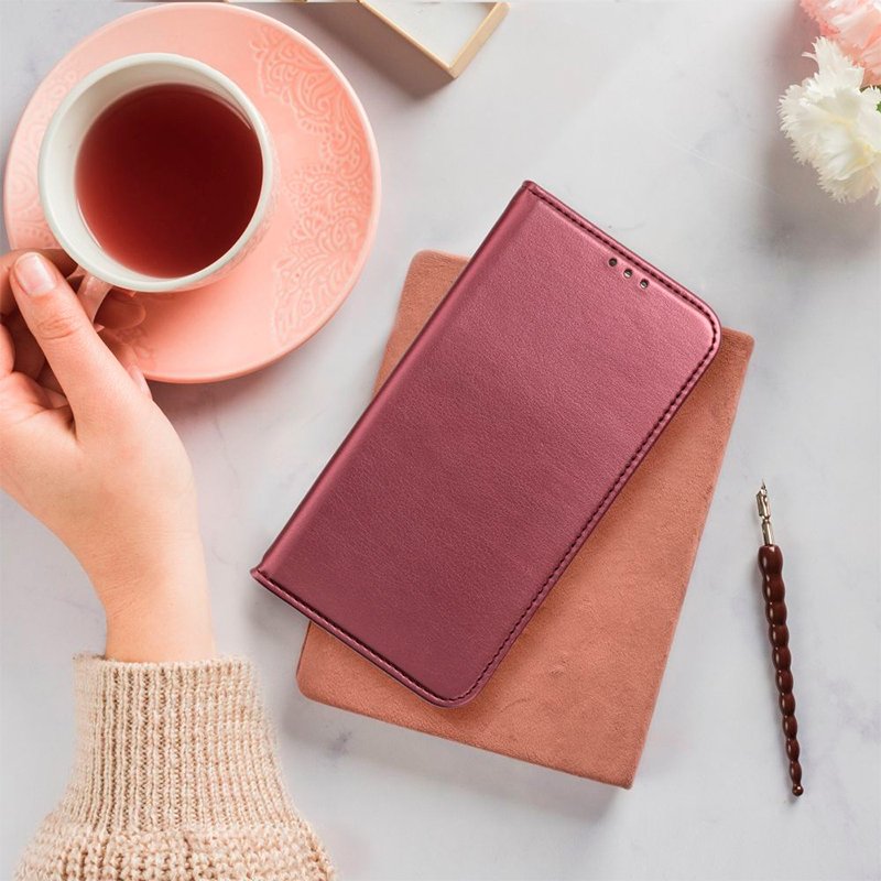 Funda COOL Flip Cover para Oppo Reno 13 Pro 5G Liso Burgundy