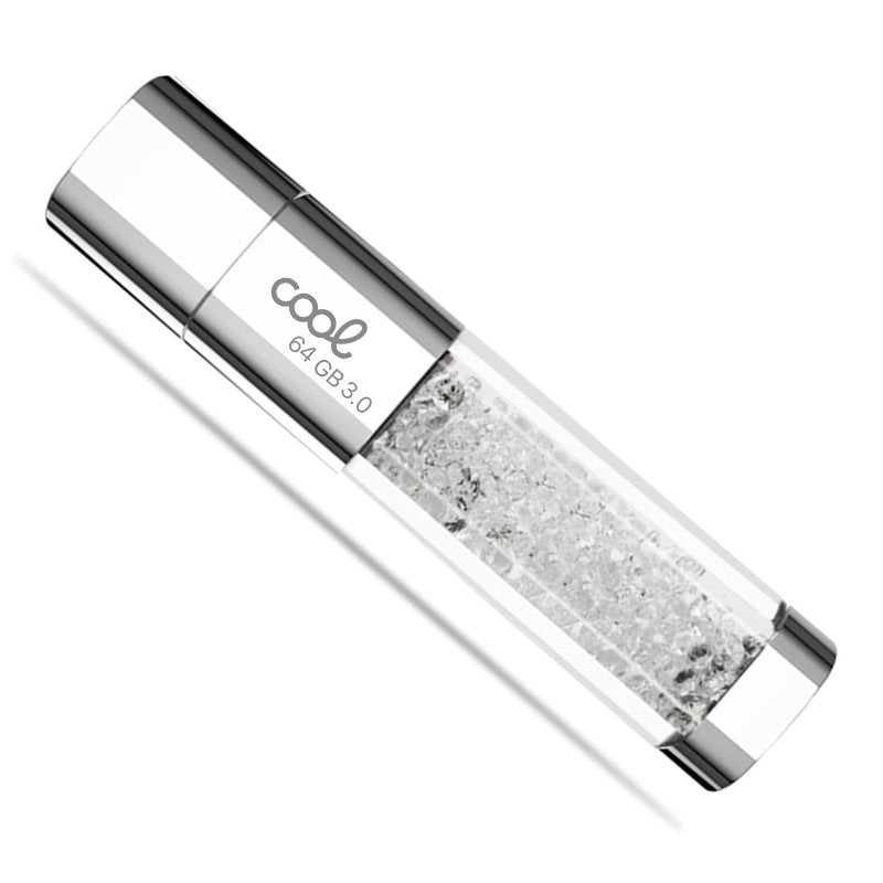 Pen Drive USB x64 GB 3.0 COOL Crystal Blanco