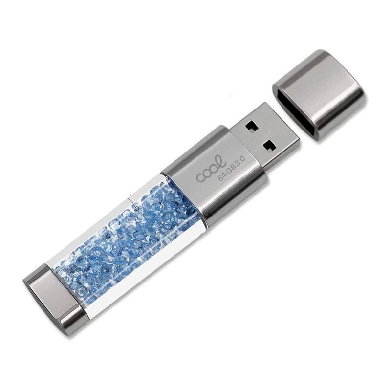 Pen Drive USB x64 GB 3.0 COOL Crystal Celeste