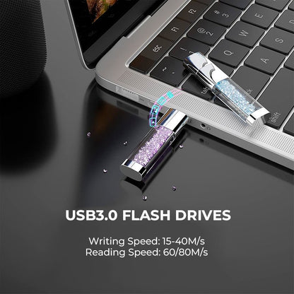 Pen Drive USB x64 GB 3.0 COOL Crystal Rosa