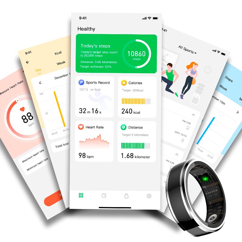 Smart Ring COOL Health + Base Powerbank (Salud, Deporte, Sueño) Talla 19mm