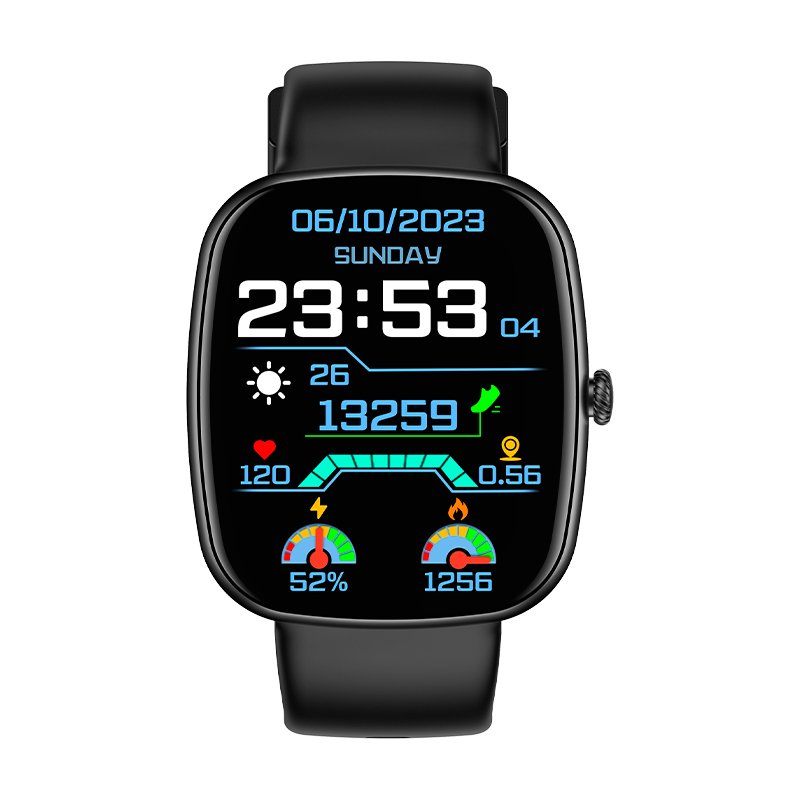 Smartwatch COOL Border Silicona Negro (Llamadas, Salud, Deporte)