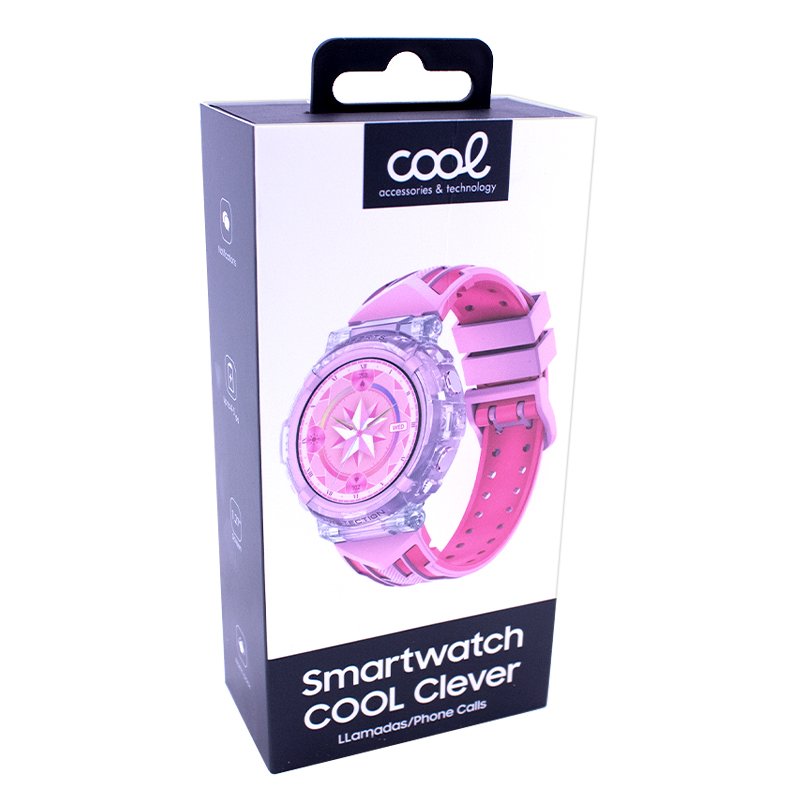 Smartwatch COOL Clever Silicona Rosa (Llamadas, Salud, Deporte)