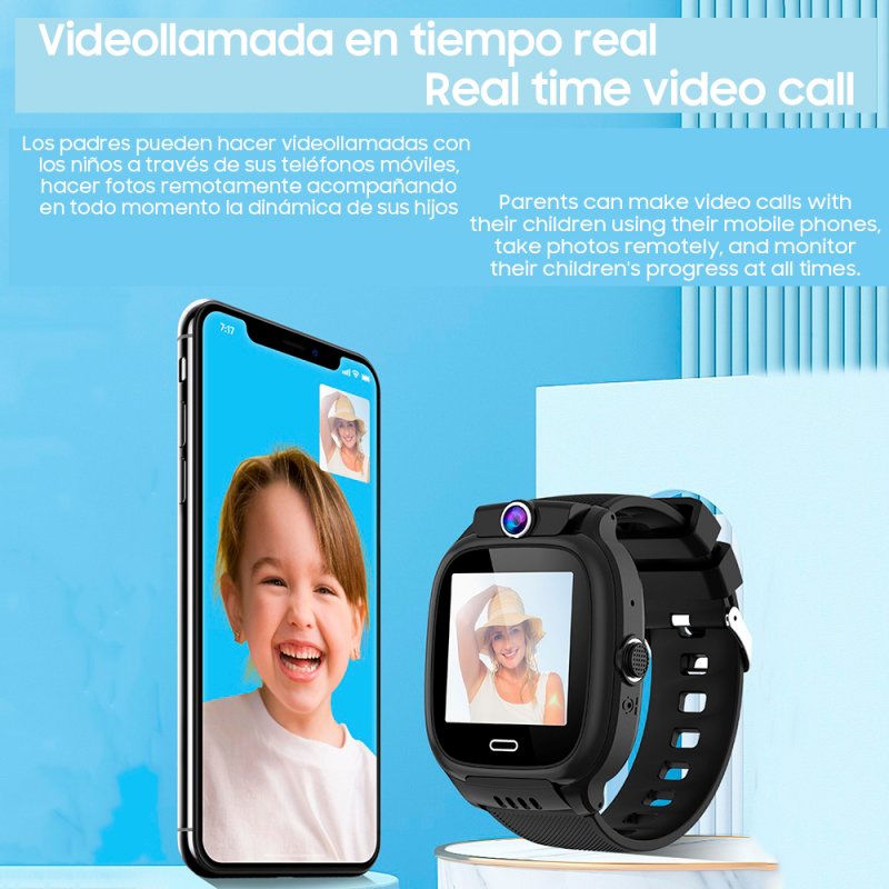 Smartwatch COOL Kids 4G GPS Silicona Azul (Localización, Videollamadas, SIM)