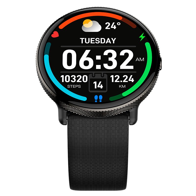 Smartwatch COOL Pantalla AMOLED Forever Silicona Negro (Llamadas, Salud, Deporte)