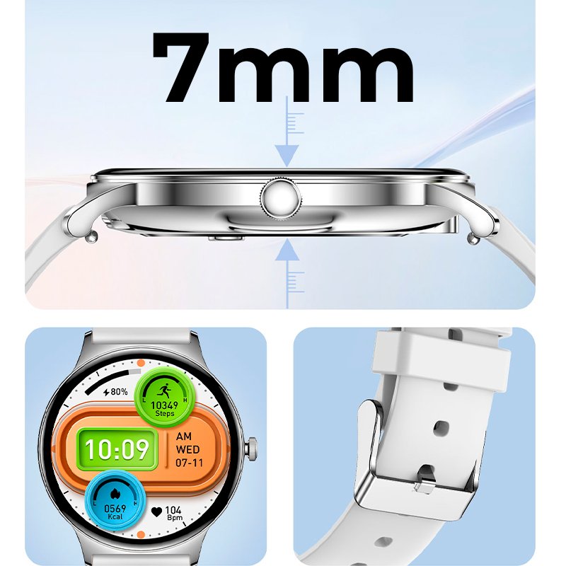 Smartwatch COOL Ultrathin + 2 Correas (Amoled, Llamadas, Ultrafino) Gris