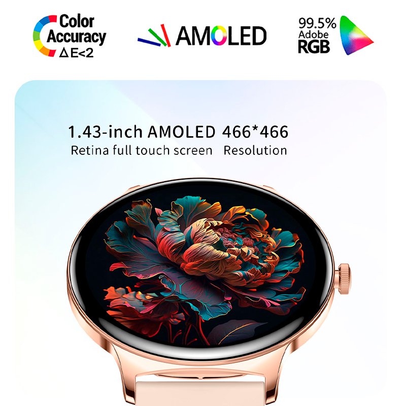 Smartwatch COOL Ultrathin + 2 Correas (Amoled, Llamadas, Ultrafino) Negro