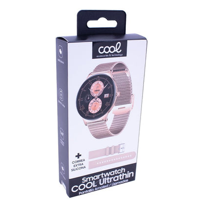 Smartwatch COOL Ultrathin + 2 Correas (Amoled, Llamadas, Ultrafino) Rosa