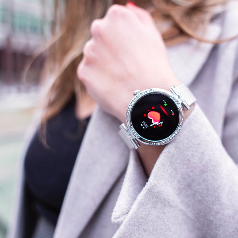 Smartwatch Pantalla Amoled COOL Mónaco + 2 Correas (Llamadas, Salud) Plateado