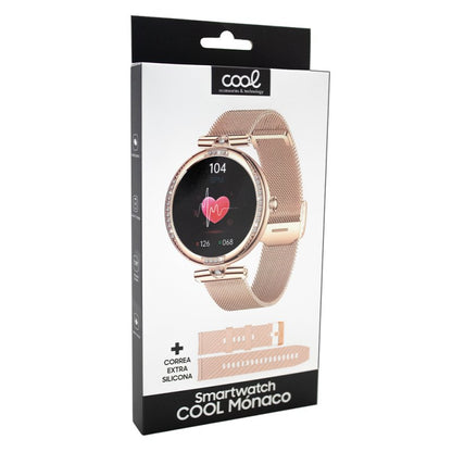 Smartwatch Pantalla Amoled COOL Mónaco + 2 Correas (Llamadas, Salud) Rose Gold
