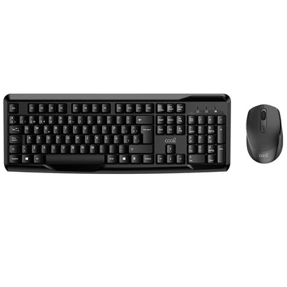 Teclado Office Inalámbrico PC Kit + Ratón COOL Enter Negro (Español)